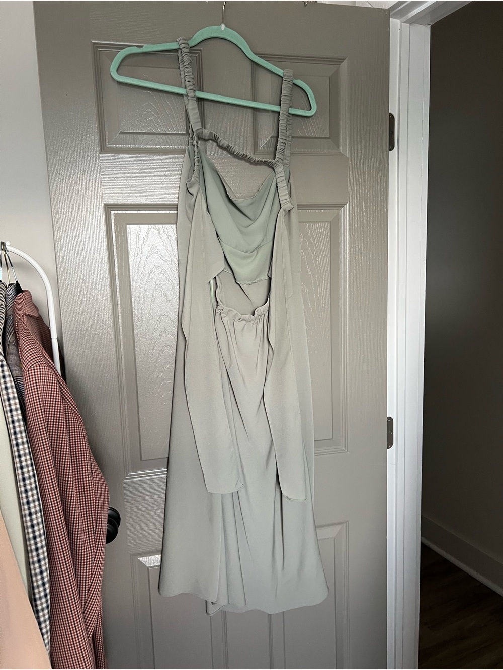 Abercrombie & Fitch Sage Green Cowl Neck Midi Dress - Picture 2 of 2
